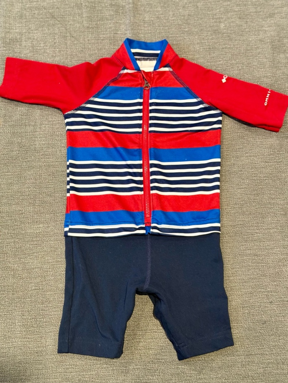 Columbia Striped Toddler Rashguard One Piece Swimsuit - 2T
